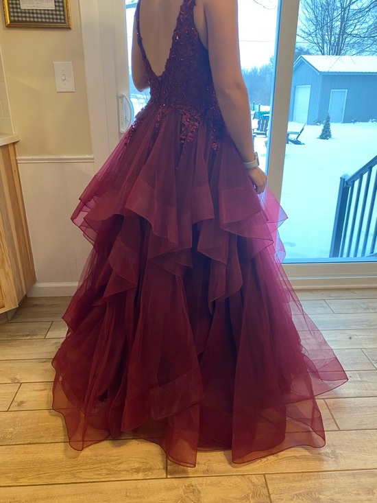 ellie wilde Dresses & Skirts - ellie wilde Burgundy Layered Tulle Evening Gown